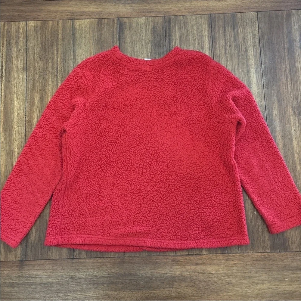 Disney MICKEY MOUSE Christmas Pajama Top OH WHAT FUN! Red Sherpa WOMENS Lg 12-14 - Picture 9 of 9
